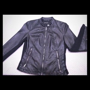Women’s Express faux black leather jacket